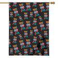 DNA Strands Pattern Print House Flag