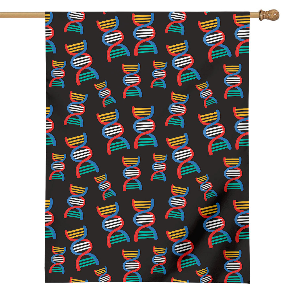 DNA Strands Pattern Print House Flag