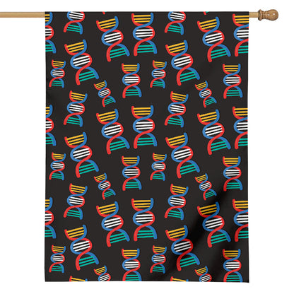 DNA Strands Pattern Print House Flag