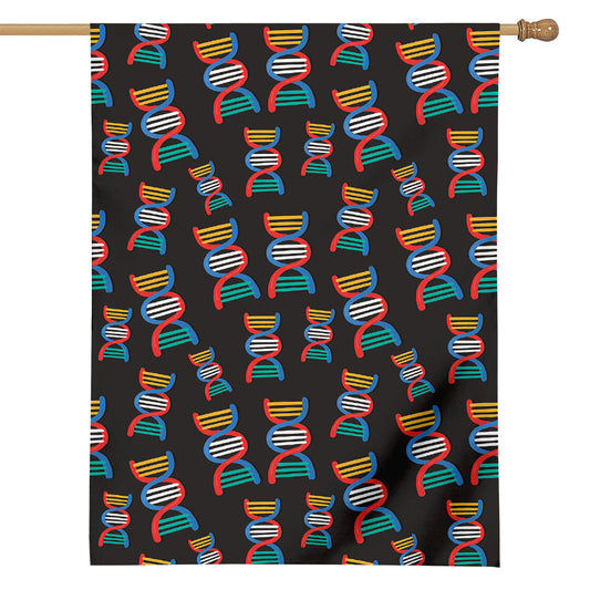 DNA Strands Pattern Print House Flag