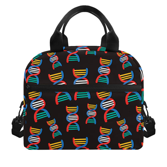DNA Strands Pattern Print Insulated Lunch Bag
