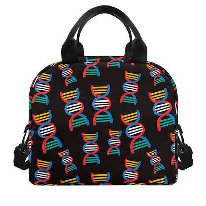 DNA Strands Pattern Print Insulated Lunch Bag