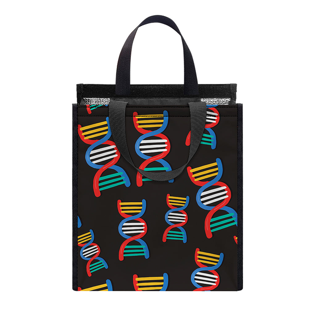 DNA Strands Pattern Print Insulated Lunch Tote