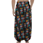 DNA Strands Pattern Print Lantern Pants