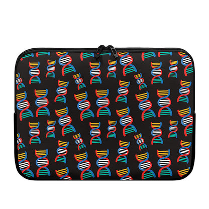 DNA Strands Pattern Print Laptop Sleeve