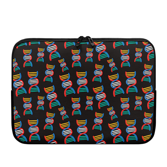 DNA Strands Pattern Print Laptop Sleeve