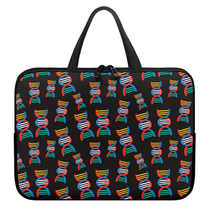 DNA Strands Pattern Print Laptop Sleeve With Handle