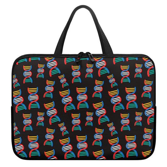 DNA Strands Pattern Print Laptop Sleeve With Handle