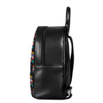 DNA Strands Pattern Print Leather Backpack