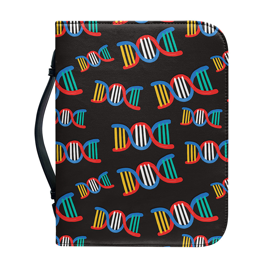 DNA Strands Pattern Print Leather Bible Cover