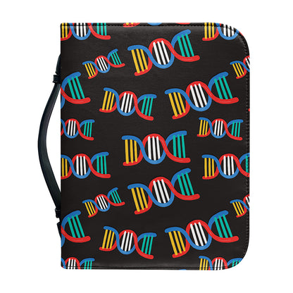 DNA Strands Pattern Print Leather Bible Cover