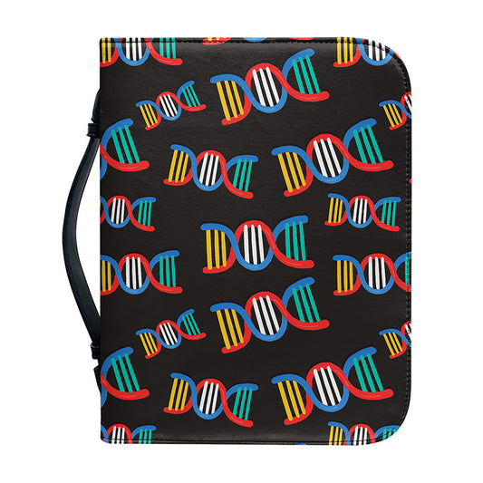 DNA Strands Pattern Print Leather Bible Cover