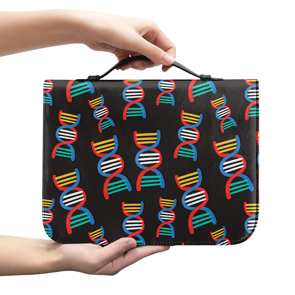 DNA Strands Pattern Print Leather Bible Cover