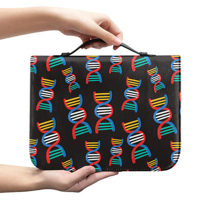 DNA Strands Pattern Print Leather Bible Cover