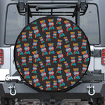 DNA Strands Pattern Print Leather Spare Tire Cover