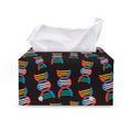 DNA Strands Pattern Print Leather Tissue Box Cover