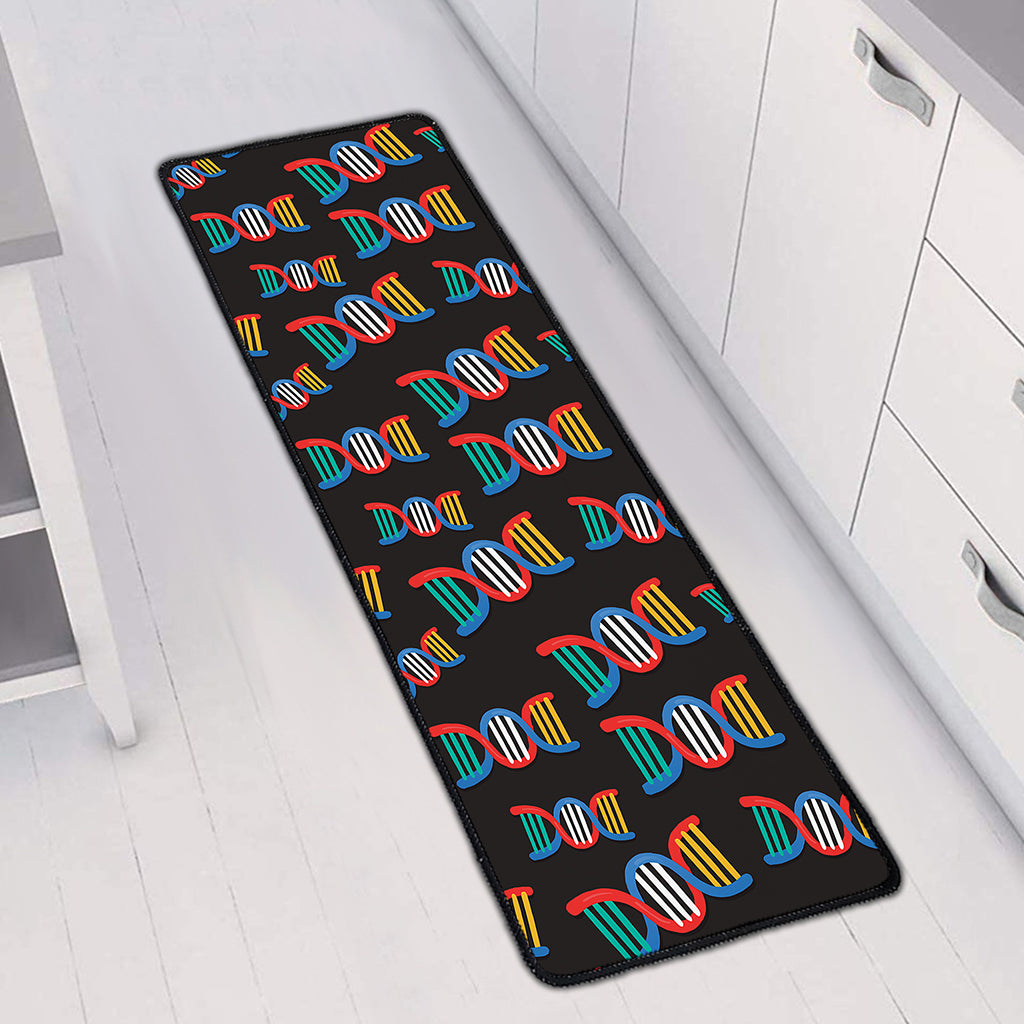 DNA Strands Pattern Print Long Kitchen Mat