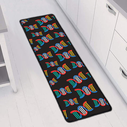 DNA Strands Pattern Print Long Kitchen Mat