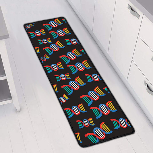 DNA Strands Pattern Print Long Kitchen Mat