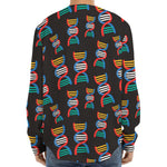 DNA Strands Pattern Print Long Sleeve Baseball Jersey