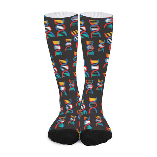 DNA Strands Pattern Print Long Socks