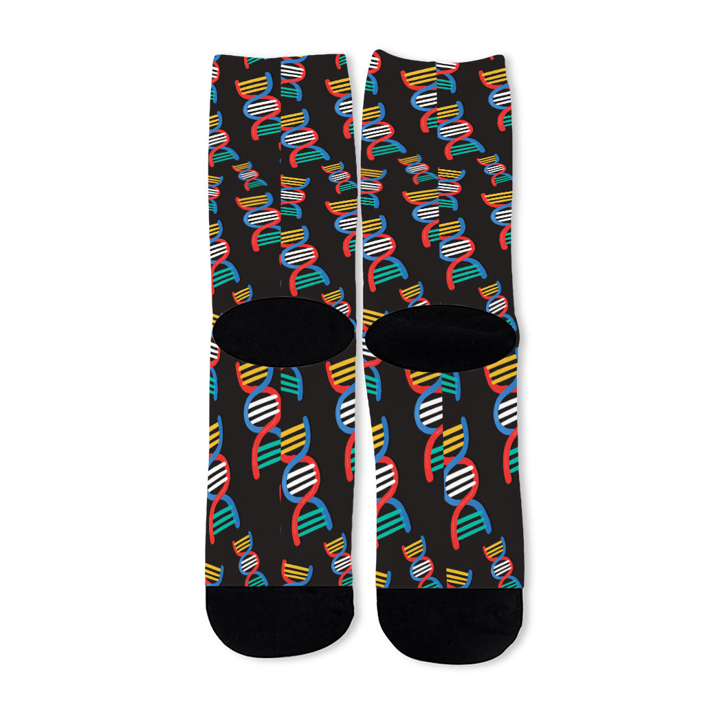 DNA Strands Pattern Print Long Socks