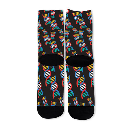 DNA Strands Pattern Print Long Socks