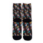 DNA Strands Pattern Print Long Socks