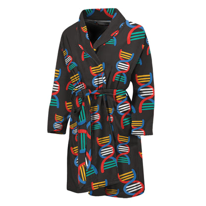 DNA Strands Pattern Print Men's Bathrobe
