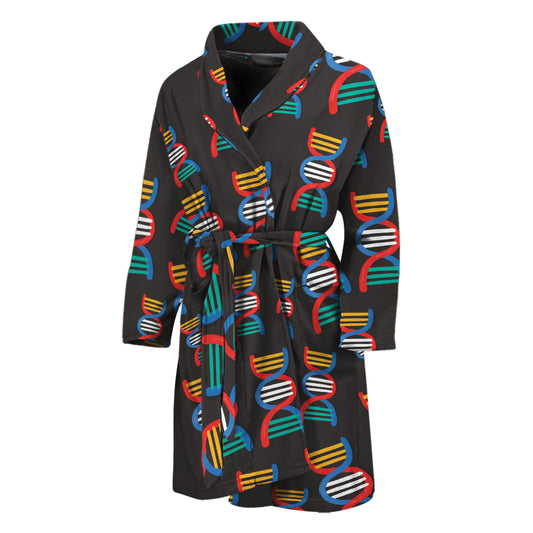 DNA Strands Pattern Print Men's Bathrobe
