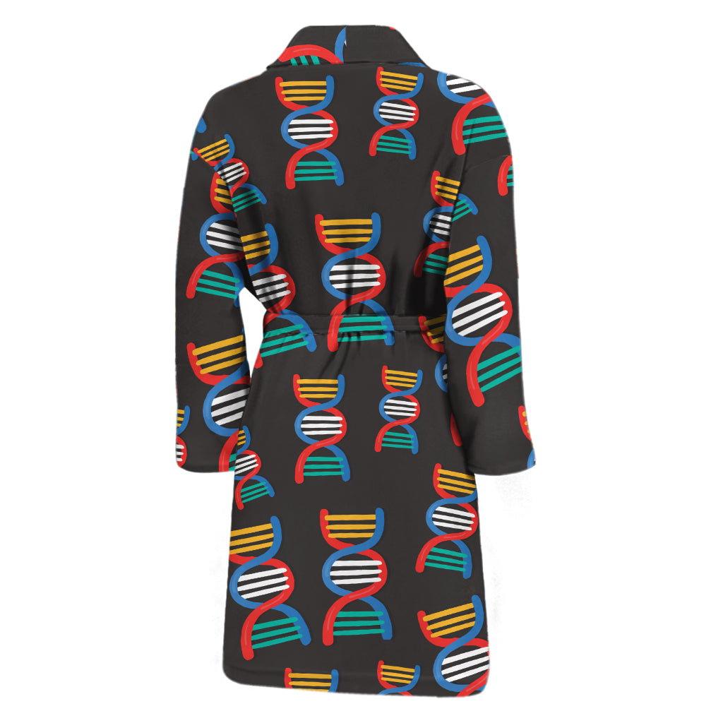 DNA Strands Pattern Print Men's Bathrobe
