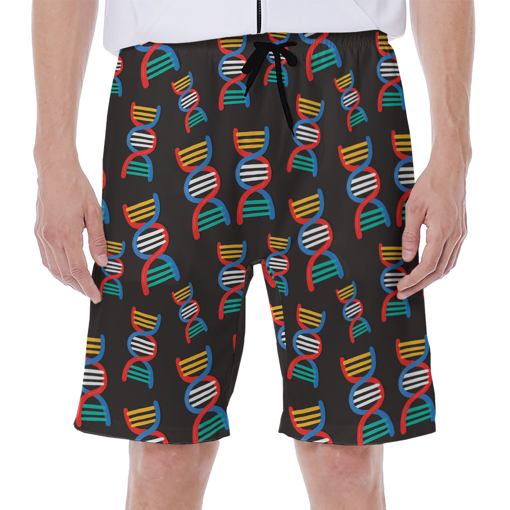DNA Strands Pattern Print Men's Beach Shorts