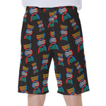 DNA Strands Pattern Print Men's Beach Shorts