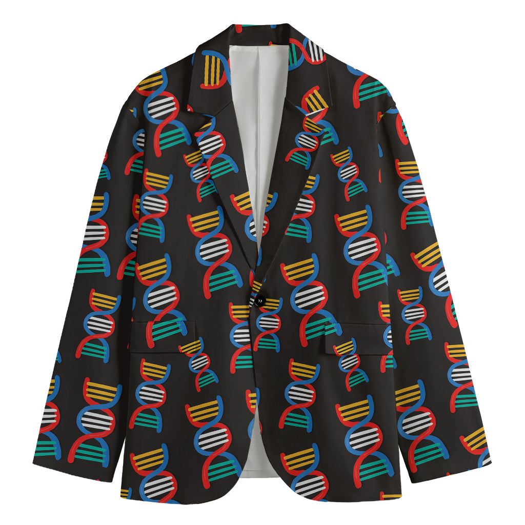 DNA Strands Pattern Print Men's Blazer