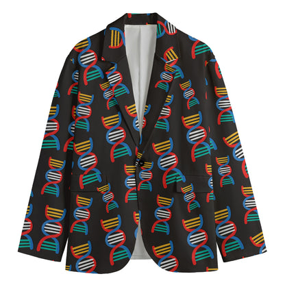 DNA Strands Pattern Print Men's Blazer