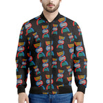 DNA Strands Pattern Print Men's Bomber Jacket