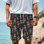 DNA Strands Pattern Print Men's Cargo Shorts