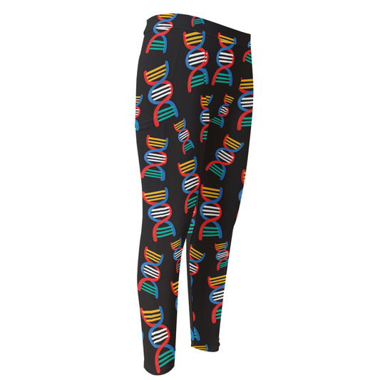 DNA Strands Pattern Print Men's Compression Pants