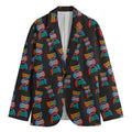 DNA Strands Pattern Print Men's Cotton Blazer
