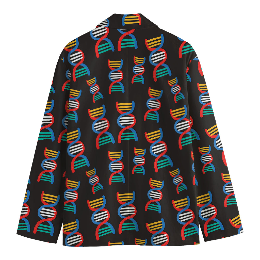DNA Strands Pattern Print Men's Cotton Blazer