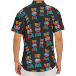 DNA Strands Pattern Print Men's Deep V-Neck Shirt
