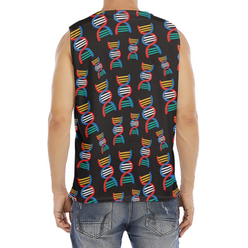 DNA Strands Pattern Print Men's Fitness Tank Top