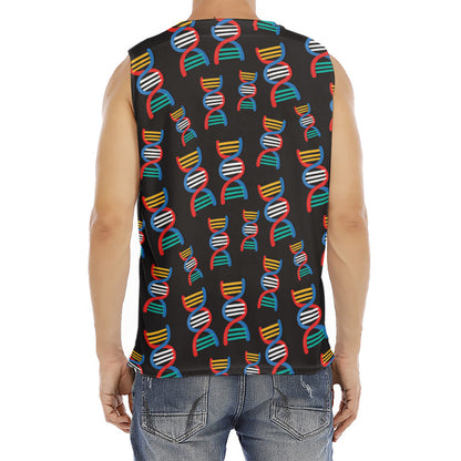 DNA Strands Pattern Print Men's Fitness Tank Top