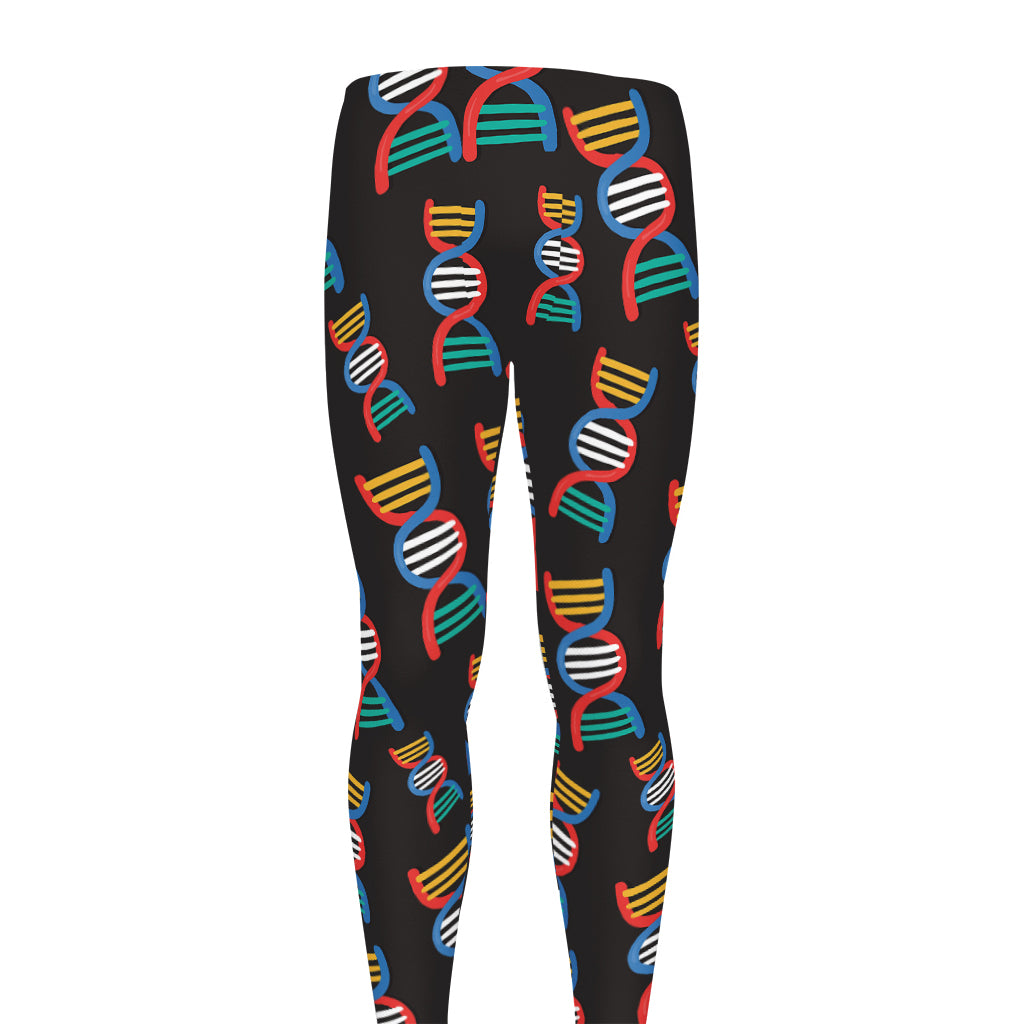 DNA Strands Pattern Print Men's leggings
