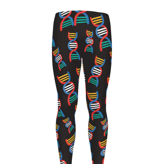 DNA Strands Pattern Print Men's leggings