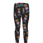 DNA Strands Pattern Print Men's leggings