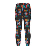 DNA Strands Pattern Print Men's leggings