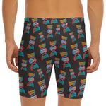 DNA Strands Pattern Print Men's Long Boxer Briefs