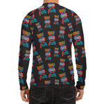 DNA Strands Pattern Print Men's Long Sleeve Rash Guard