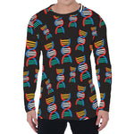 DNA Strands Pattern Print Men's Long Sleeve T-Shirt